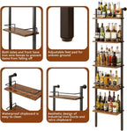 5-Tier Freestanding Wine Racks Liquor Shelf Vintage