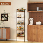 5-Tier Freestanding Wine Racks Liquor Shelf Vintage