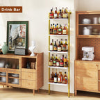 5-Tier Freestanding Wine Racks Liquor Shelf Vintage