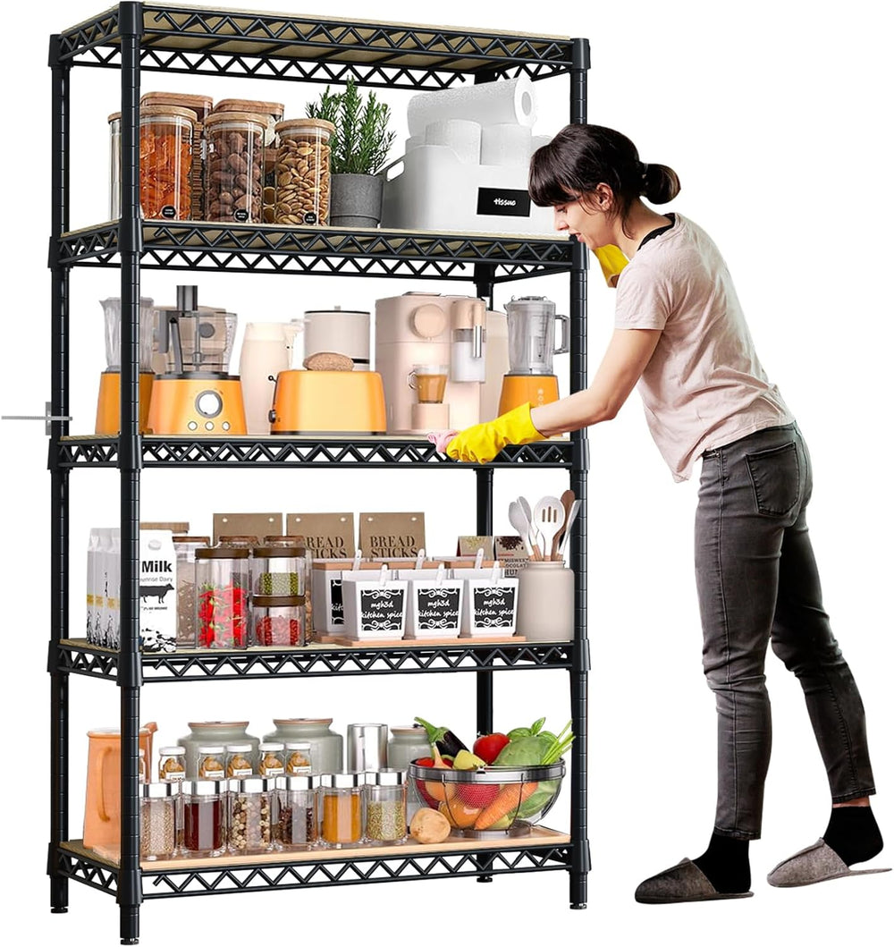 5-Tier Heavy Duty Garage Shelving Unit 180x90x30CM
