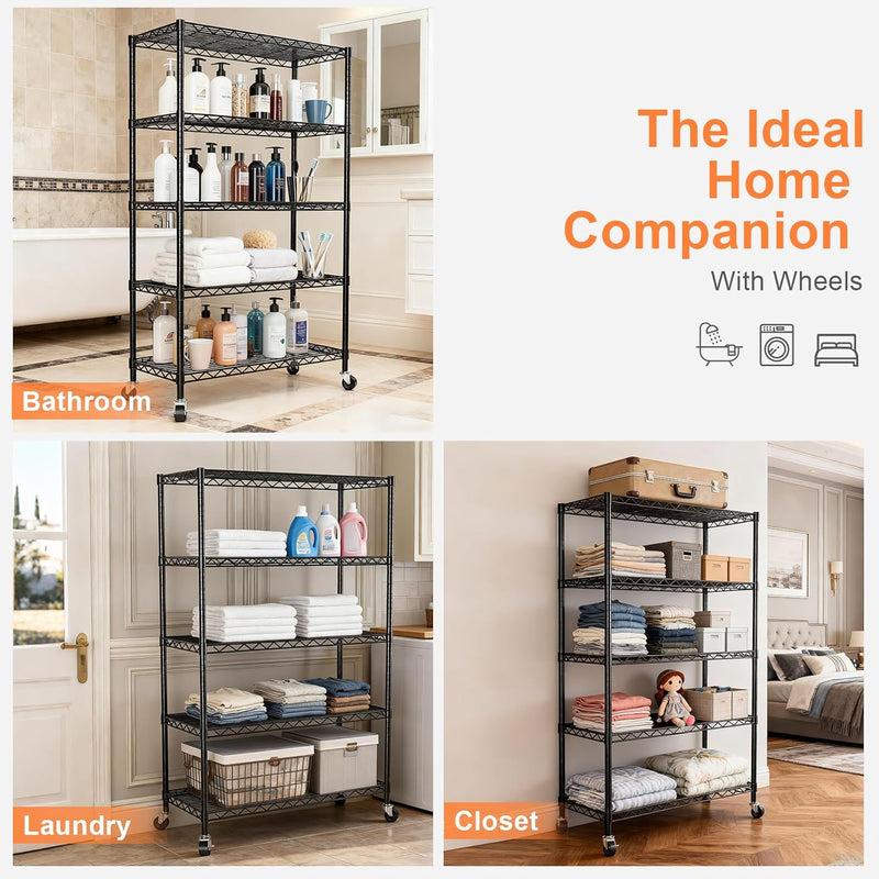 5-Tier Heavy Duty Metal Shelving Unit