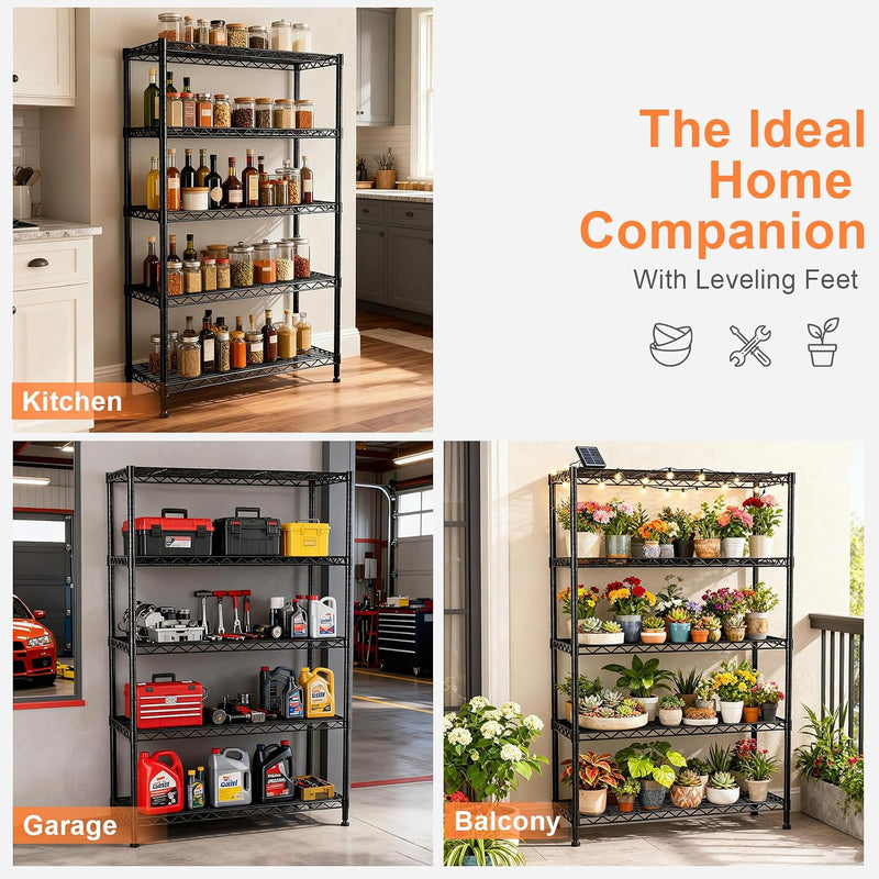 5-Tier Heavy Duty Metal Shelving Unit