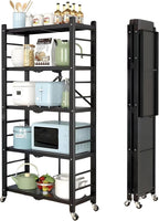 5-Tier Heavy Duty Storage Shelves with Wheels 156CM