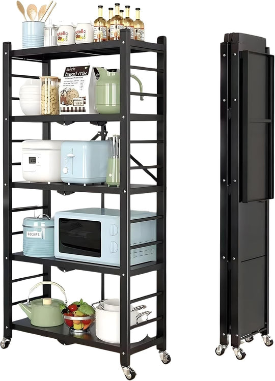 5-Tier Heavy Duty Storage Shelves with Wheels 156CM