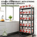 5-Tier Heavy Duty Storage Shelves with Wheels 156CM
