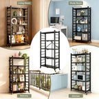 5-Tier Heavy Duty Storage Shelves with Wheels 156CM
