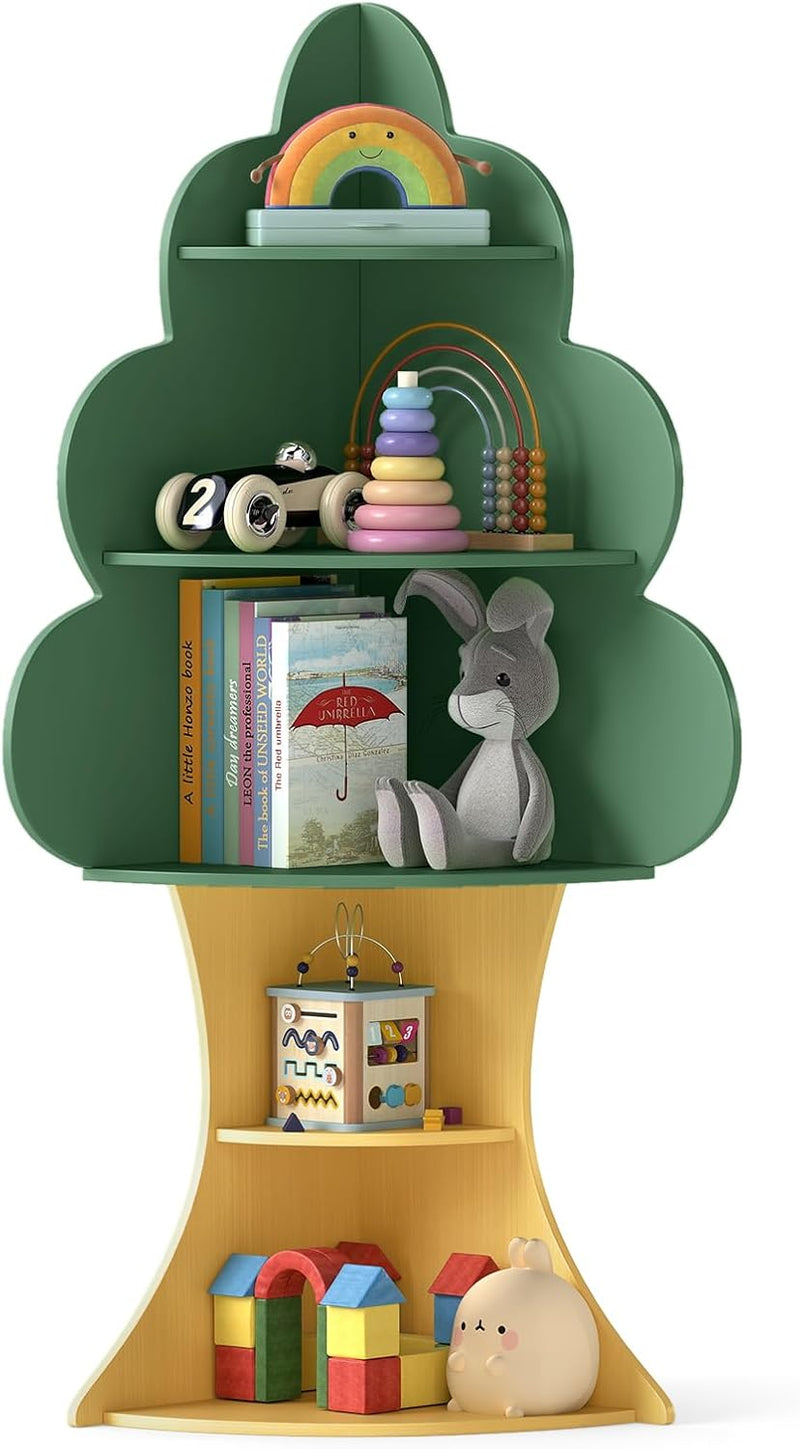 5-Tier Kids Bookcase Wooden Children Bookshelf