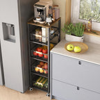 5-Tier Kitchen Storage Trolley Pull-Out Fruit Basket Stand