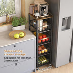 5-Tier Kitchen Storage Trolley Pull-Out Fruit Basket Stand
