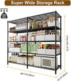 5-Tier Metal Shelving Unit Adjustable