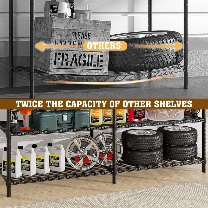 5-Tier Metal Shelving Unit Adjustable