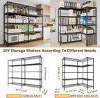 5-Tier Metal Shelving Unit Adjustable