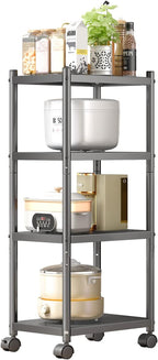 5 Tier Metal Shelving Unit 360° Swivel Wheels