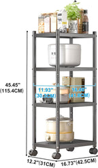 5 Tier Metal Shelving Unit 360° Swivel Wheels