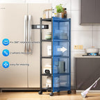5 Tier Metal Shelving Unit Swivel Wheels