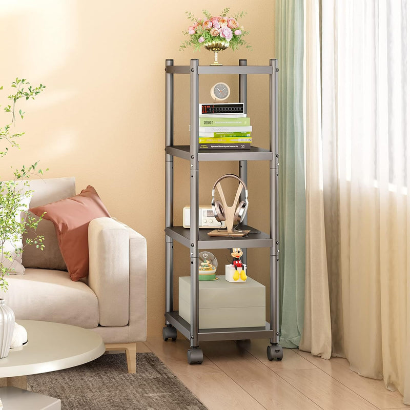 5 Tier Metal Shelving Unit 360° Swivel Wheels