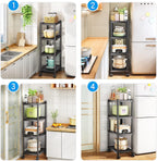 5 Tier Metal Shelving Unit 360° Swivel Wheels
