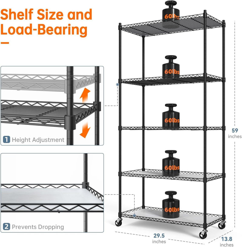 5-Tier Plant Shelf with Grow Light