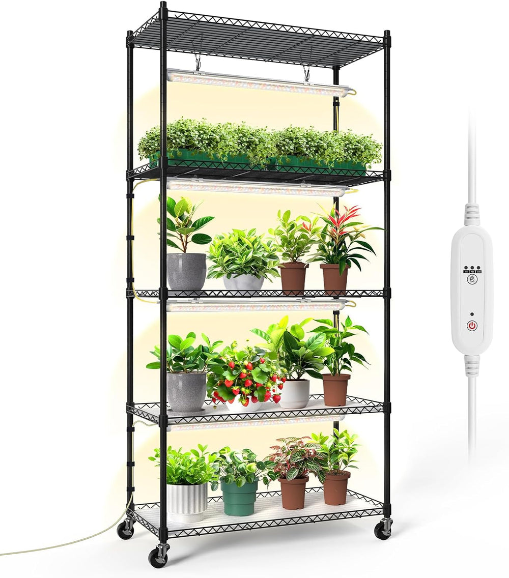 5-Tier Plant Shelf with Grow Light