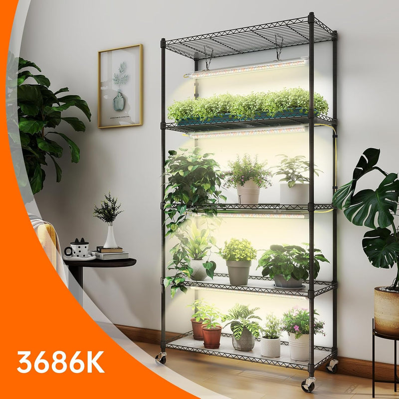 5-Tier Plant Shelf with Grow Light