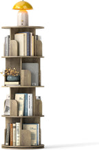 4-Tier Rotating Bookshelf Storage Rack Oak Colour