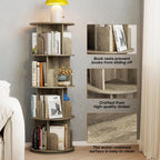 4-Tier Rotating Bookshelf Storage Rack Oak Colour