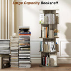 4-Tier Rotating Bookshelf Storage Rack Oak Colour