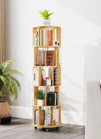 5 Tier Rotating Bookcase Original Wood Colour