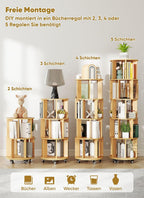 5 Tier Rotating Bookcase Original Wood Colour
