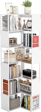 4-Tier Rotating Bookshelf Storage Rack Oak Colour Round