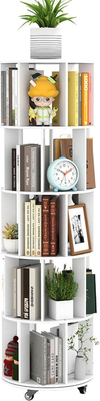 5 Tier Rotating Bookshelf