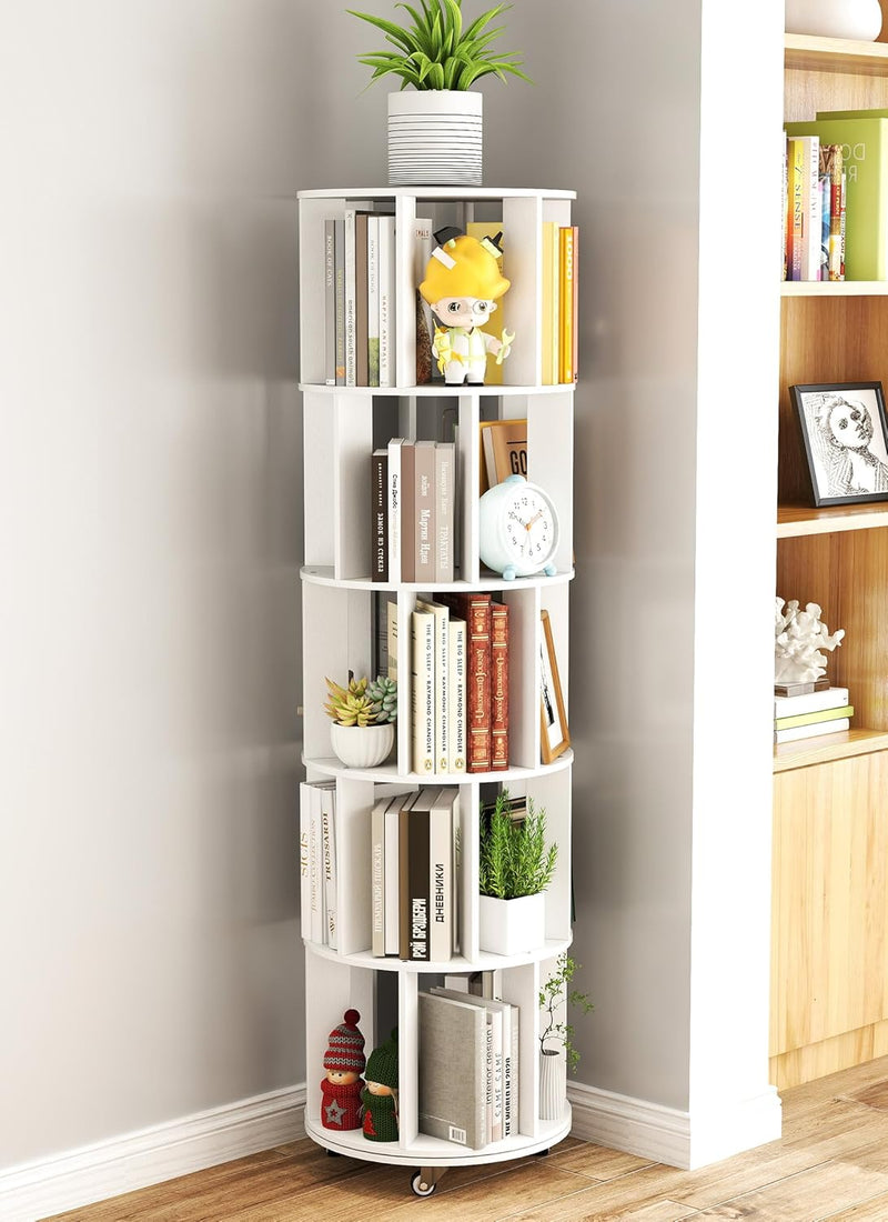 5 Tier Rotating Bookshelf