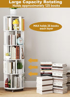5 Tier Rotating Bookshelf