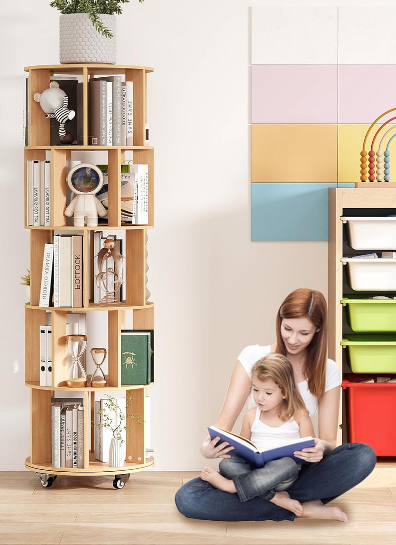 5 Tier Rotating Bookshelf