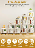 5 Tier Rotating Bookshelf