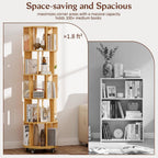 5-Tier Rotating Bookshelf Bookcase 360-Degree