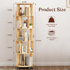 5-Tier Rotating Bookshelf Bookcase 360-Degree Spinning Shelf