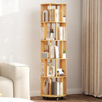 5-Tier Rotating Bookshelf Bookcase 360-Degree Spinning Shelf
