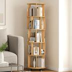 5-Tier Rotating Bookshelf Bookcase 360-Degree Spinning Shelf