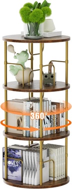 6 Tier Rotating Bookshelf Corner Tower Round