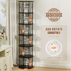 6 Tier Rotating Bookshelf Corner Tower Round