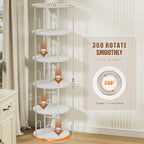 5 Tier Rotating Bookshelf Corner Tower Round
