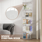 5 Tier Rotating Bookshelf Corner Tower Round