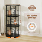 6 Tier Rotating Bookshelf Corner Tower Round