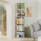 5 Tier Rotating Bookshelf Corner Tower Round