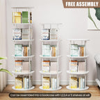 5 Tier Rotating Bookshelf Corner Tower Round