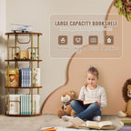 6 Tier Rotating Bookshelf Corner Tower Round