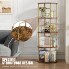 6 Tier Rotating Bookshelf Corner Tower Round