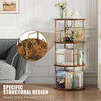 6 Tier Rotating Bookshelf Corner Tower Round