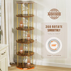 6 Tier Rotating Bookshelf Corner Tower Round